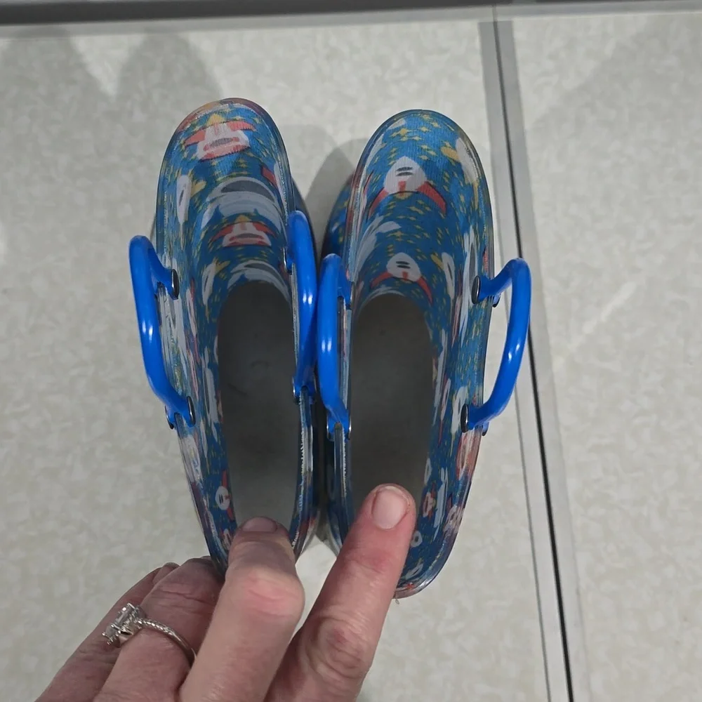 Astronaut and Rocket Rubbber‎ Light Up Boots Size 1